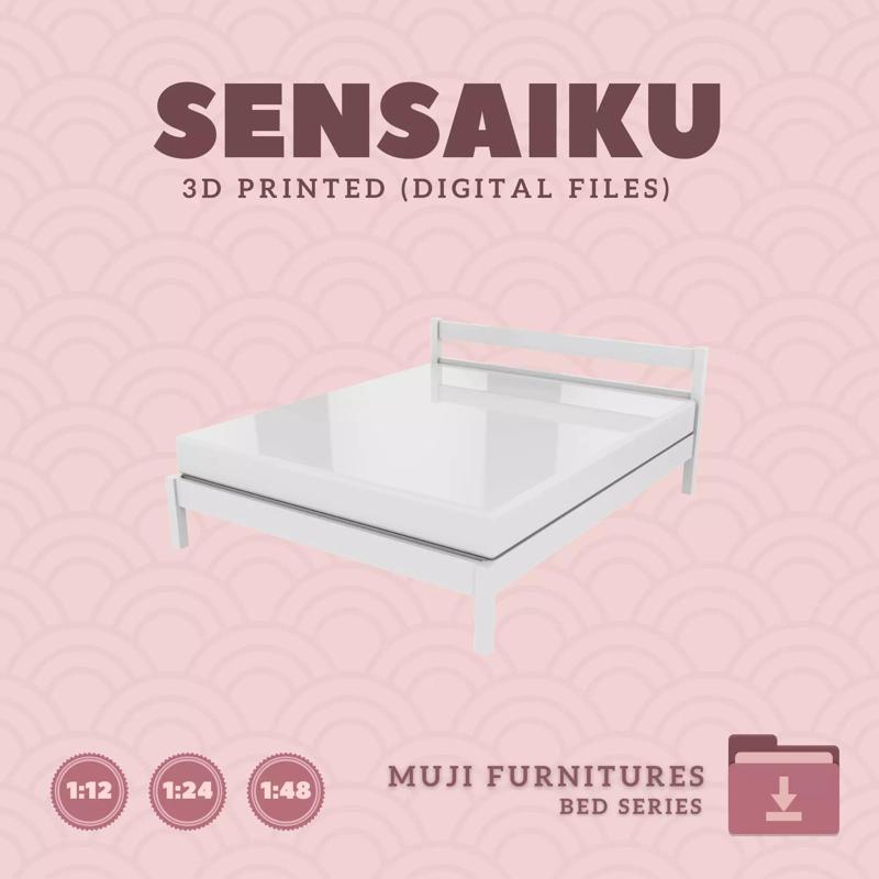 03 Muji Bed Queen Bed for Miniature Dollhouse Muji 3D Print