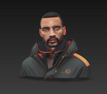 man in jacket bust