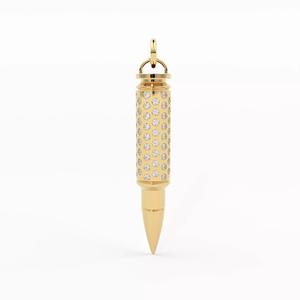 Bullet Round Diamond Pendant Ammunition Necklace 3D print model