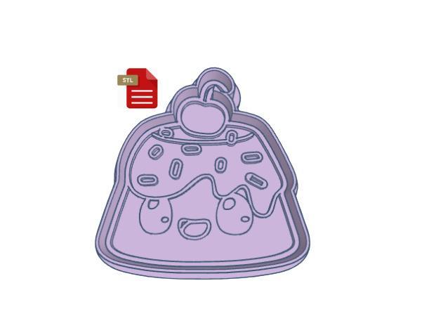 Kawaii Christmas Pudding Cookie Cutter and Stamp