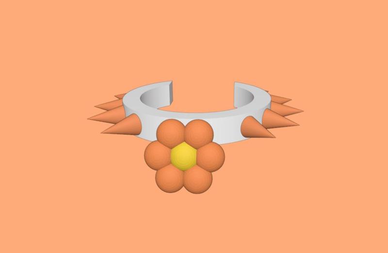 Necklace 3 Spikes - Popular Flower / for LPS Petshop Littlest Pet Shop