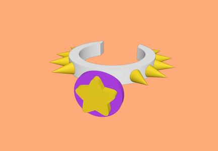 Necklace 3 Spikes - Star / for LPS Petshop Littlest Pet Shop