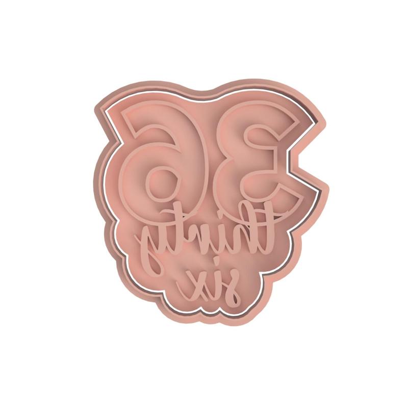 Number 36 Cookie Cutter (Embosser and Debosser included)