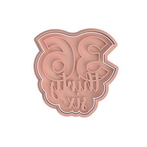 Number 36 Cookie Cutter (Embosser and Debosser included)