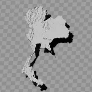 Thailand topography raised relief map collection