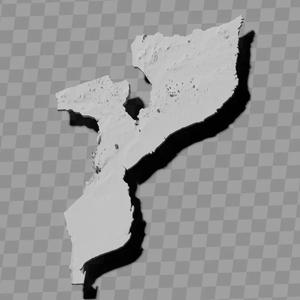 Mozambique topographic relief maps