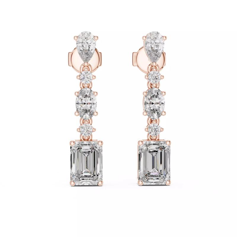 Diamond Drops Earrings 3dm stl renders animation videos details