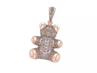 Bear Baby Full Diamond Pendants-Mat Day Con Gau