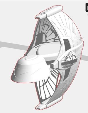 Romulan Vertical warbird from star trek lower decks