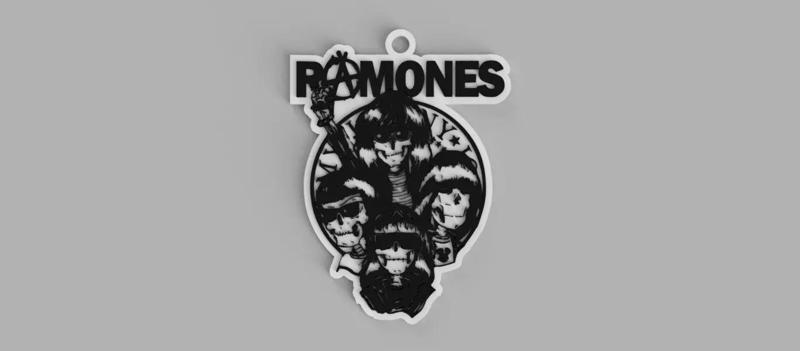 Ramones Anarchy Halloween Skulls Logo  keychain - pendant