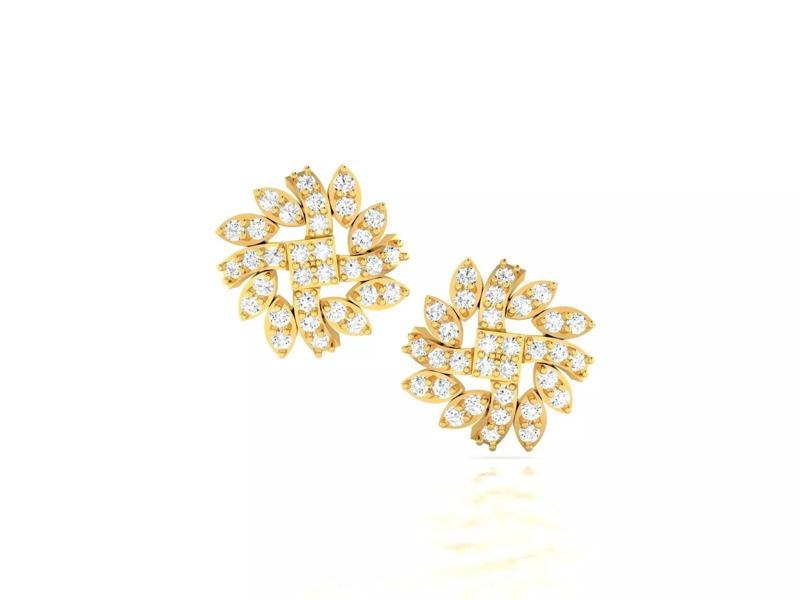 Women Earrings 3dm STL FBX OBJ Render Details