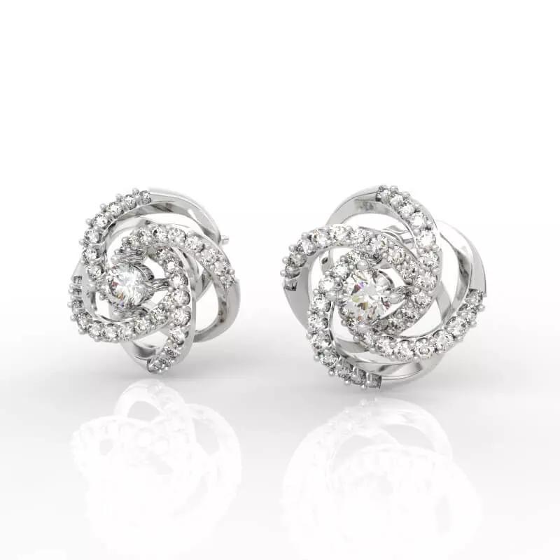 Stunning Diamond Rose Earrings