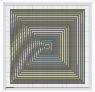 Continuous spiral-square path for advanced bed alignment