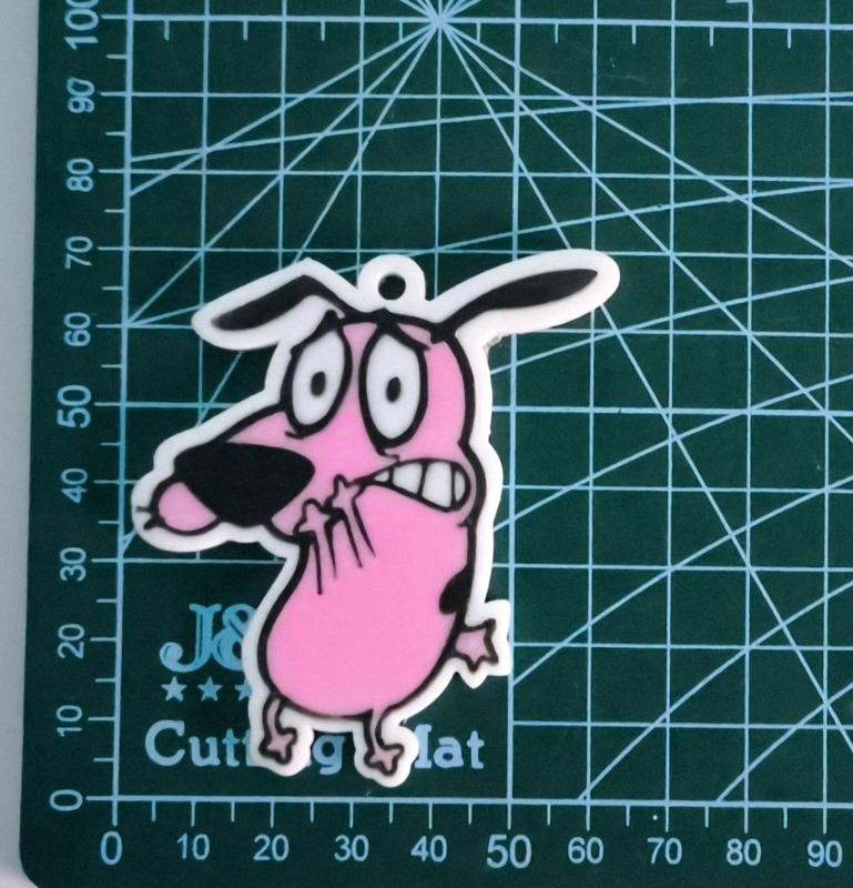 Multicolor keychain of Courage the Cowardly Dog