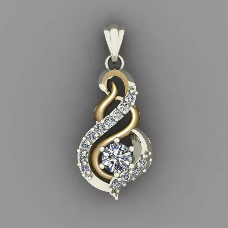 Diamond Women pendant 3D print Model