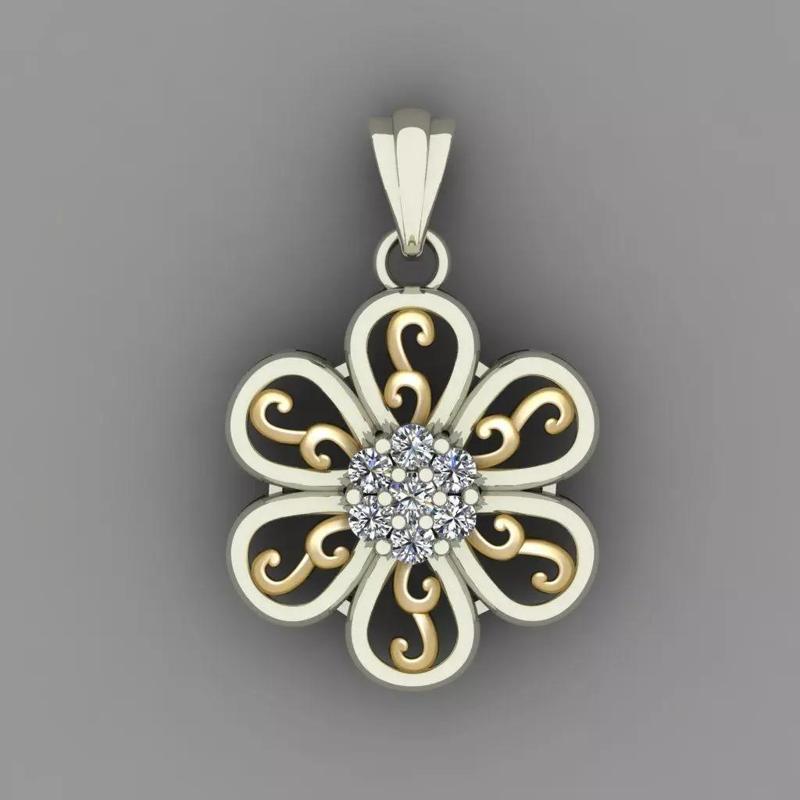 Diamond Women pendant 3D print Model