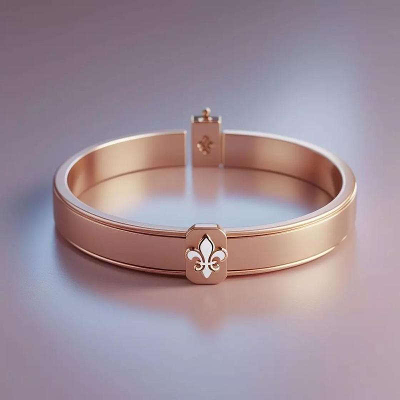 Fleur Gold Bracelet  Minimalist Royal Jewelry  18k Rose Gold