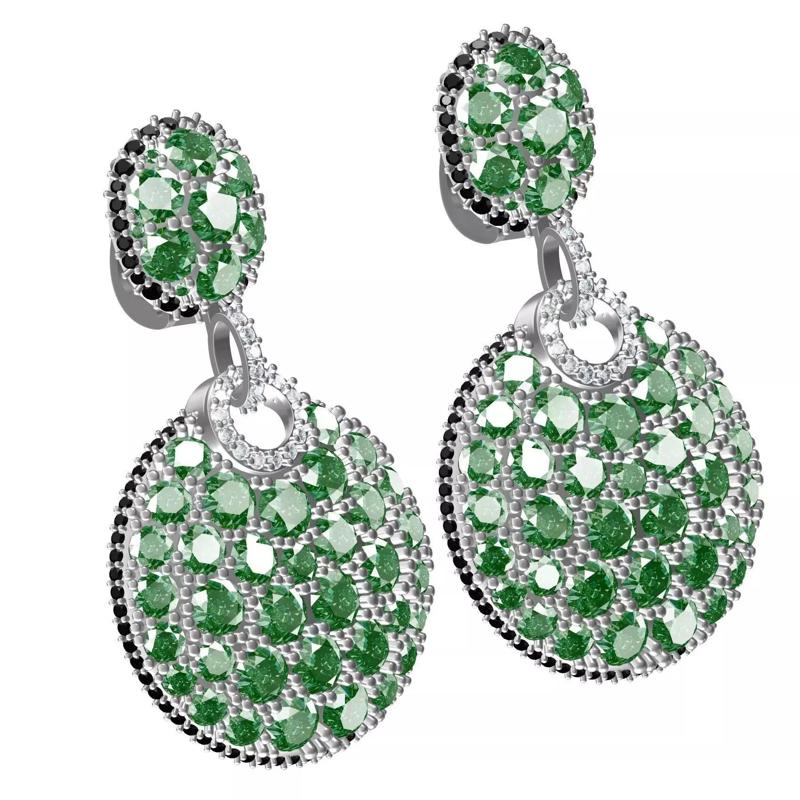 Beautiful Emerald Green Diamond Earring