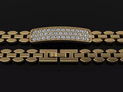 ID BAR TAG TENNIS BRACELET DIAMOND CLUSTER