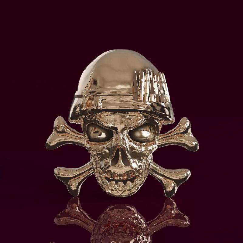 Soldier Skull Brooch Detailed Military Tribute 3D Model