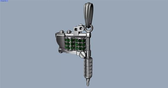 Tattoo Machine Pendant - Colgante Maquina de Tatuar