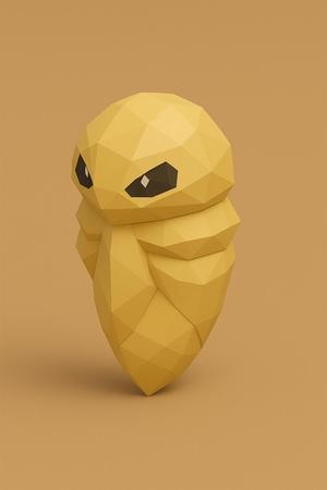 #014 Kakuna – Low Poly Pokémon