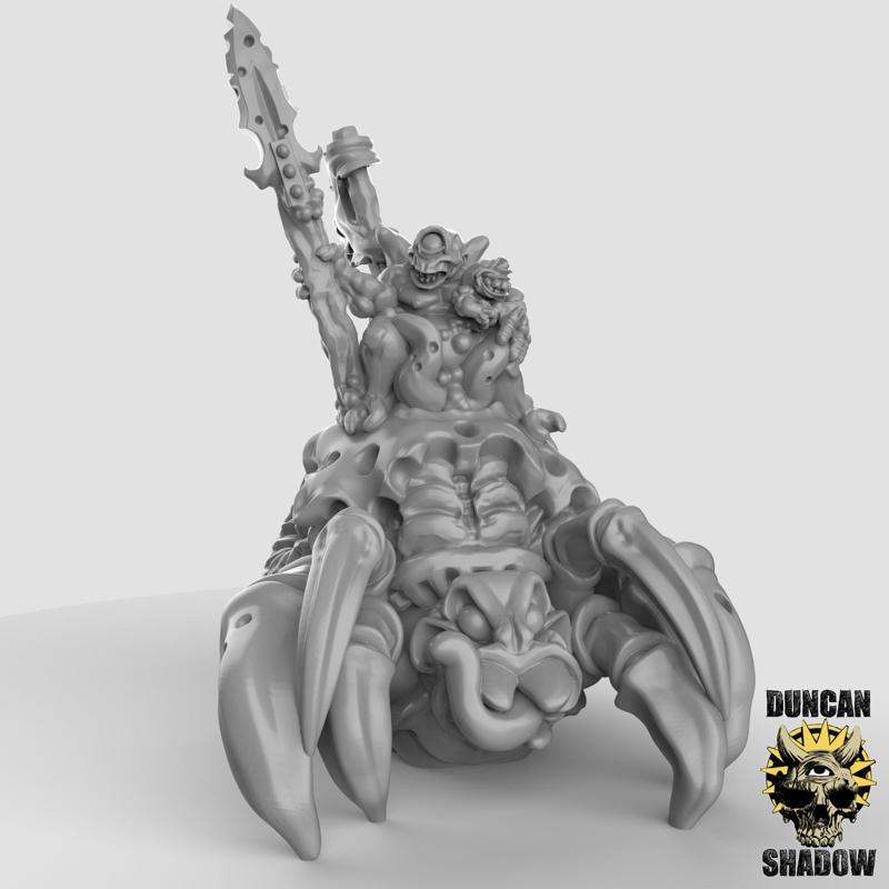 15mm Plague Champion on Demonic Snail (Pre Supported)