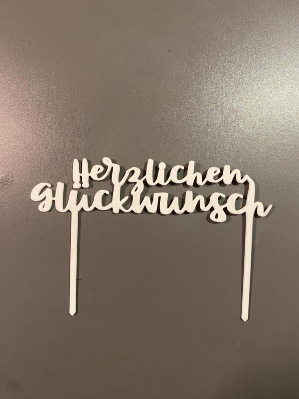 Cake topper "Herzlichen Glückwunsch"