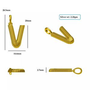 V Pendant gold - plated hooks