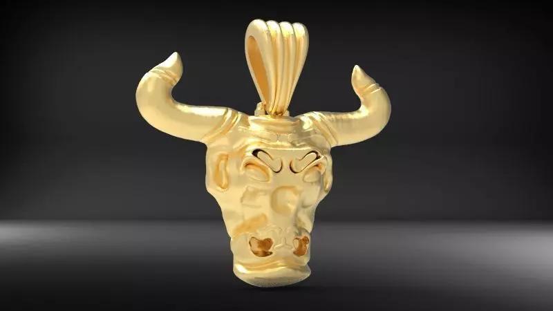 Vintage Angry Bull Design Punk Pendant Jewelry
