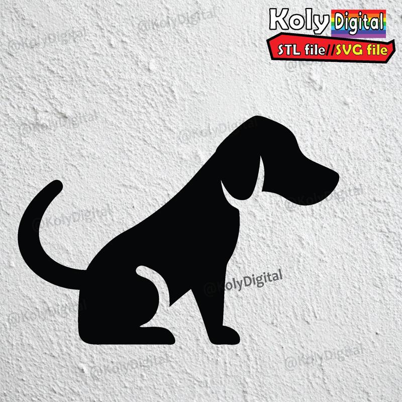 dog seating logo svg, stl