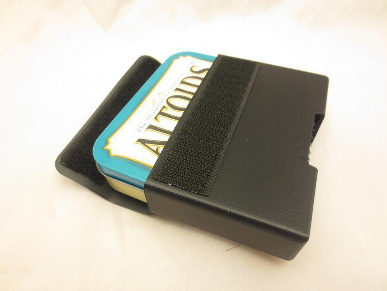 Cosplay Pleather Pouch, Altoids size Flexible super durable (faux urethane leather) with belt strap, batman costume utility bag belt