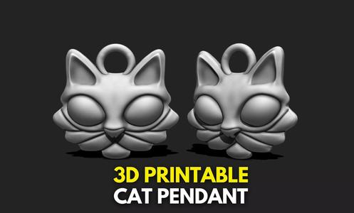 Cat Pendant - 3D STL File for 3D Printing