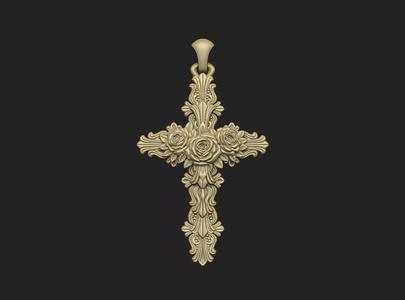 Cross royal floral church religious rood Inri god Jesus