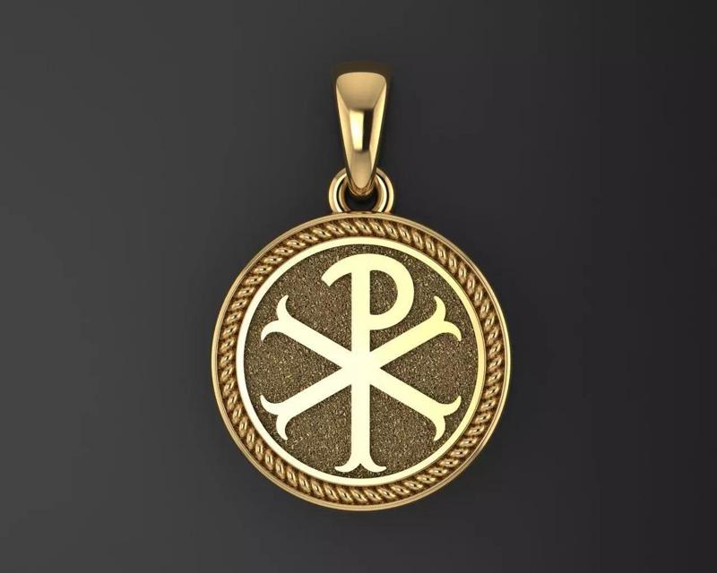 Christogram Jesus Christ monogram necklace Constantines Cross