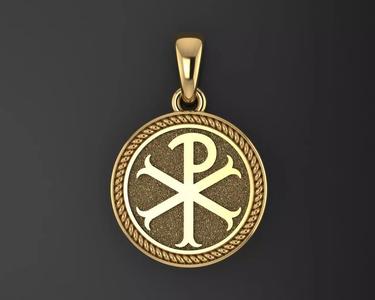 Christogram Jesus Christ monogram necklace Constantines Cross