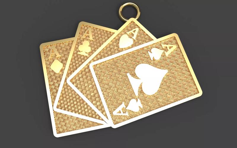 Cards Pendant  3D Printable JewelryModel