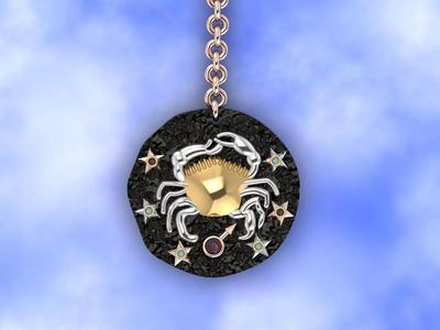cancer zodiac coin necklace