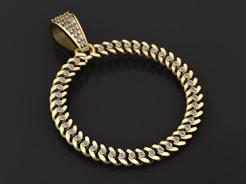 cuban link pendant 3D printable model