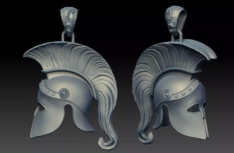 spartan Corinthian  Greek  helmet pendant