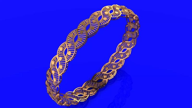 1110 Flowing Infinity Gold Bangle 60MM-8gm