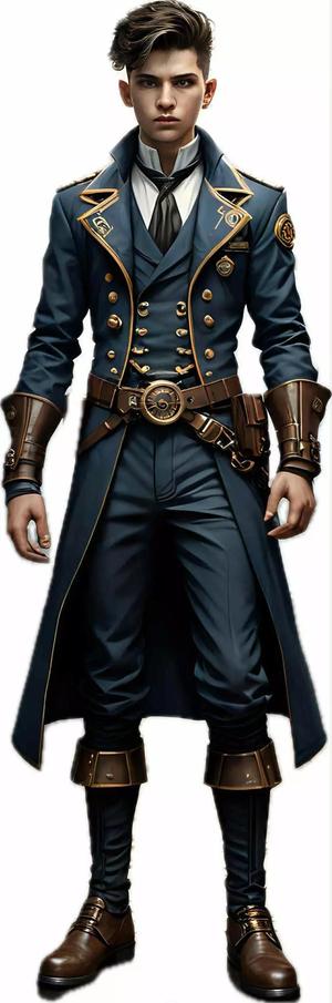 4 youth Steampunk figures hi res high poly figures are scalable