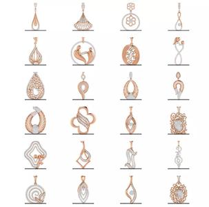 52 High Jewelry Pendant Earrings Set 3dm stl obj mtl gltf glb  3D Model Collection