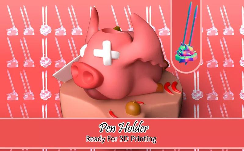 SD Pig Pen holder Ready to 3d Printing  2 Part