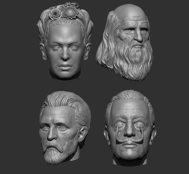 Refrigerator Magnets Artist - Frida Kahlo - Dali - Van Gogh - Leonardo Da Vinci