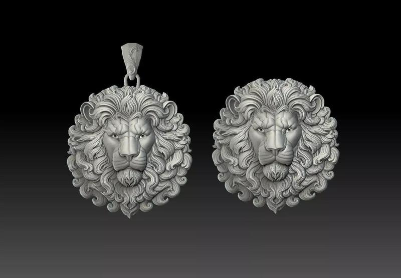 Lion Head Pendant  Relief