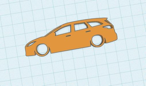 Ford Focus Mk3 ST Wagon Silhouette Keyring