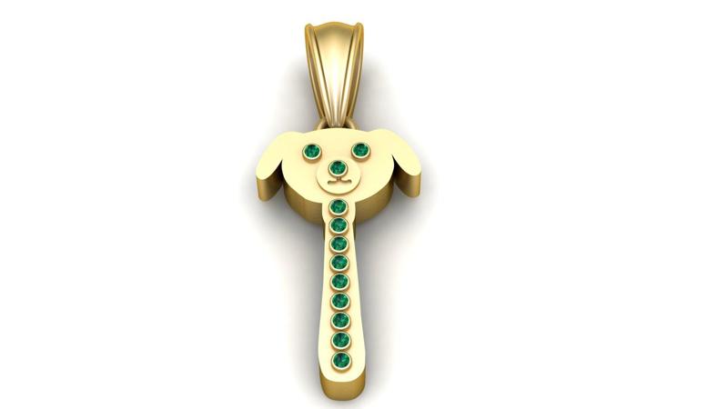 Emerald Puppy Pendant – 3D Printable Model