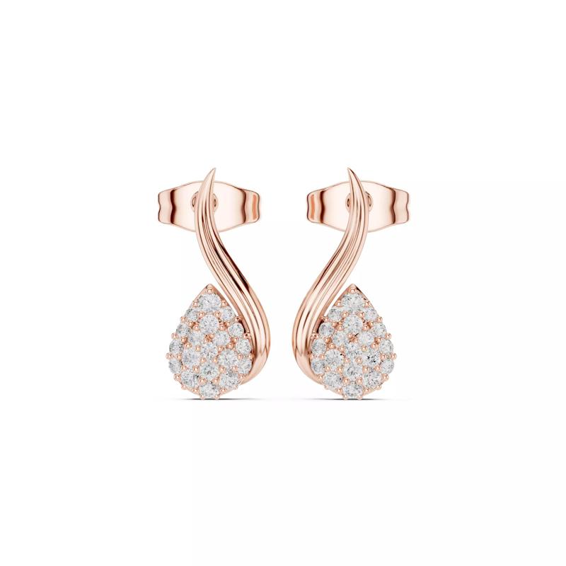 Round Cut Diamond Pear Shape Earring 3DM STL Video