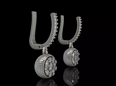 gold circle earrings 3d print